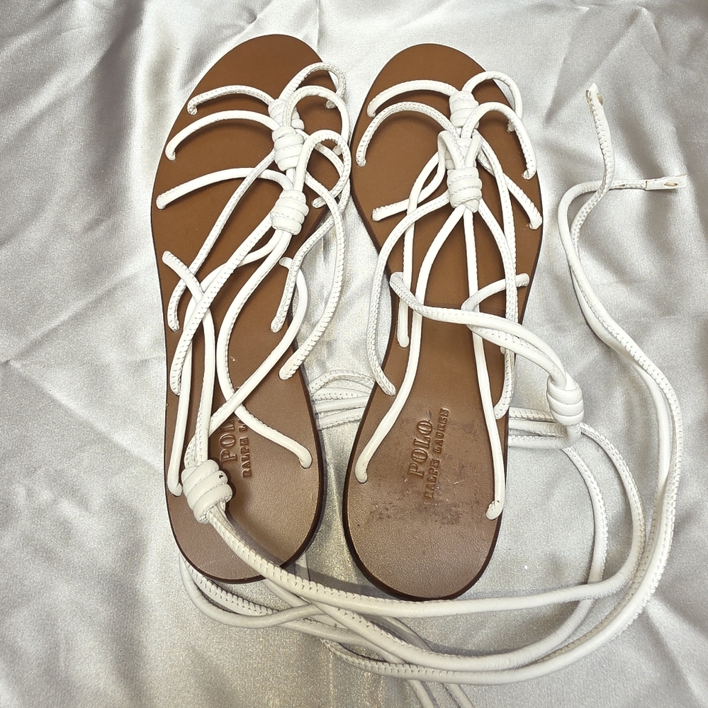 Ralph Lauren White Strappy Sandals